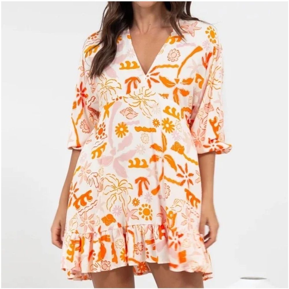 Label of Love Large Rayon Colorful Bohemian Beach Cover Up